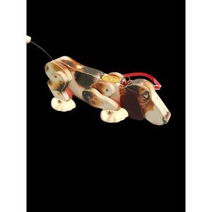 Vintage 1968 Fisher-Price Toy SNOOPY, Wooden, Felt Ears, Works Well!